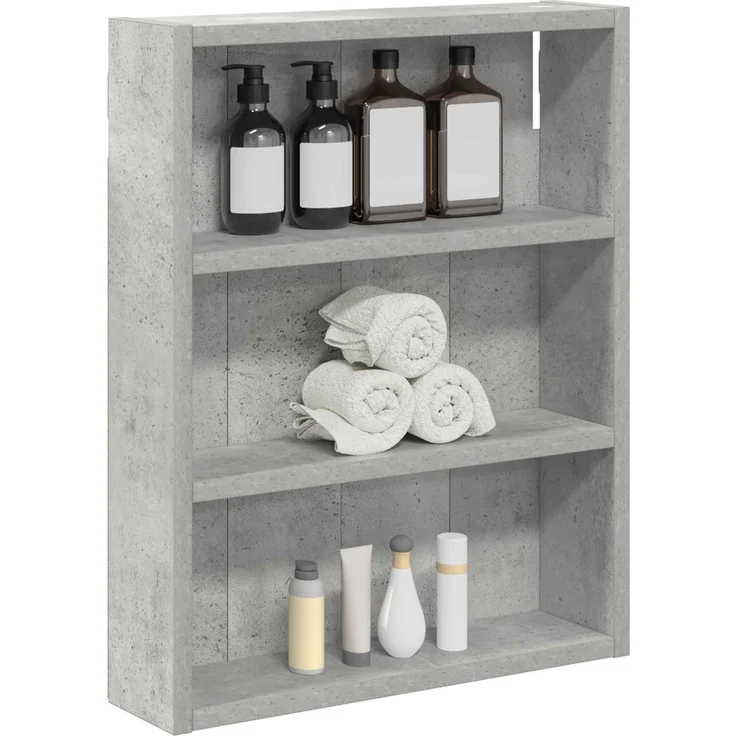 vidaXL Badezimmer-Wandschrank Betongrau 40 x 10 x 50 cm Holzwerkstoff 889346 – Bild 3