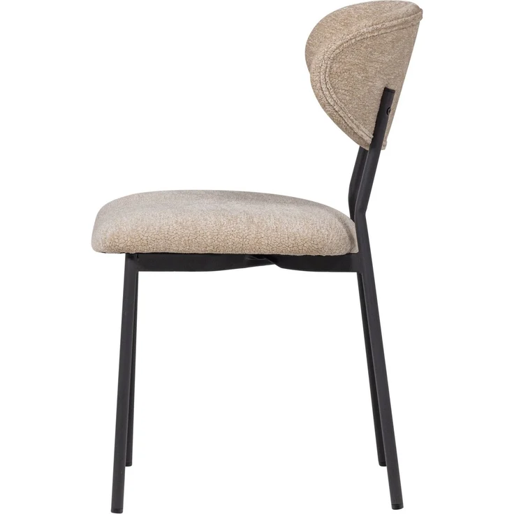 Esszimmerstuhl Kjeld 2er-Set aus Chenille, modern mit Metallgestell, natur, weich gepolstert – Bild 5