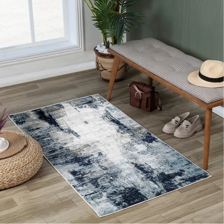Livabliss Teppich HELSINKI, rechteckig, Höhe: 11 mm, Designerteppich in Marmor Optik, Kurzflor Wohnzimmerteppich/Läufer – Bild 1