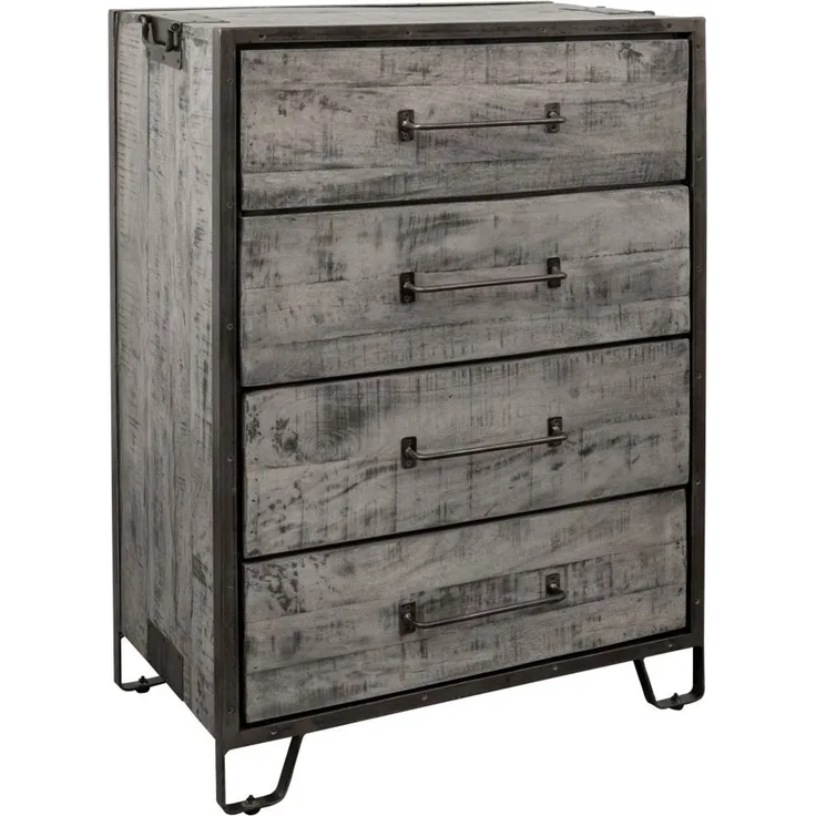 Kommode Mango 81 x 46 x 122 grau lackiert HEAVY INDUSTRY #117