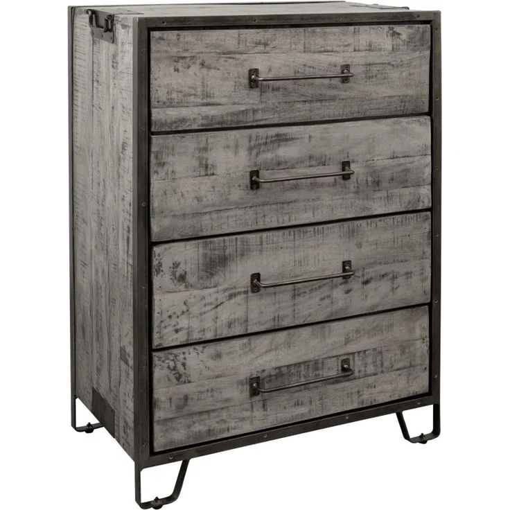Kommode Mango 81 x 46 x 122 grau lackiert HEAVY INDUSTRY #117 – Bild 1