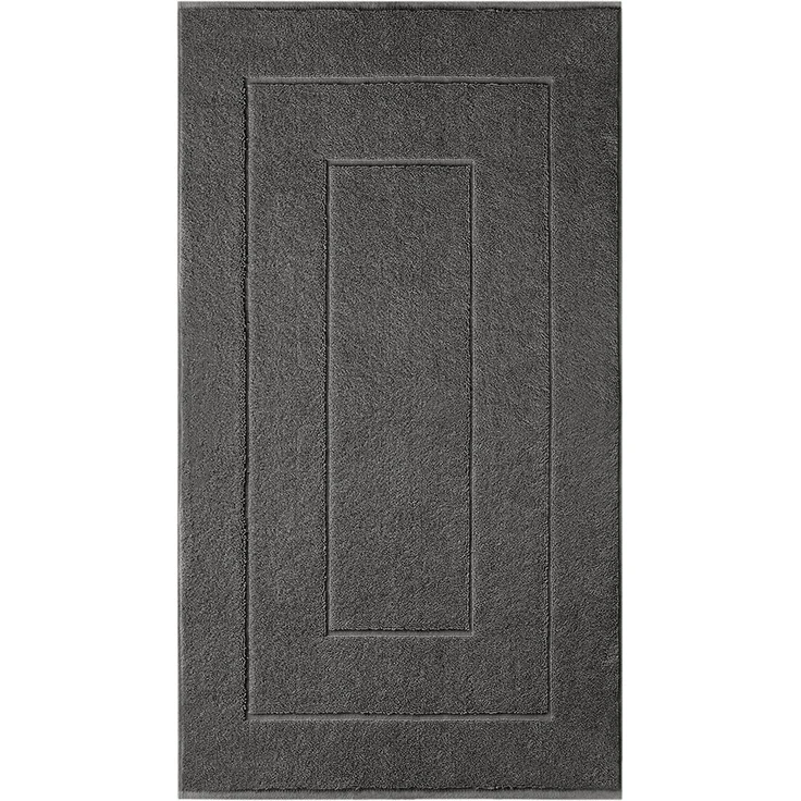 Lashuma Badematte London, Höhe 5 mm, schnell trocknend, Frottee, rechteckig, Baumwoll Duschvorleger 50x80 cm dunkelgrau – Bild 1