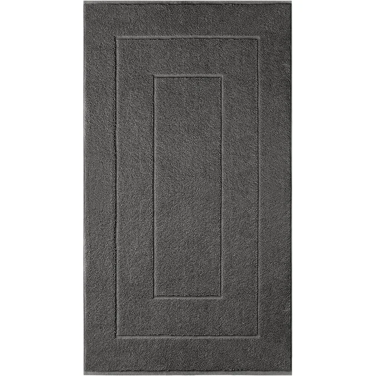 Lashuma Badematte London, Höhe 5 mm, schnell trocknend, Frottee, rechteckig, Baumwoll Duschvorleger 50x80 cm dunkelgrau
