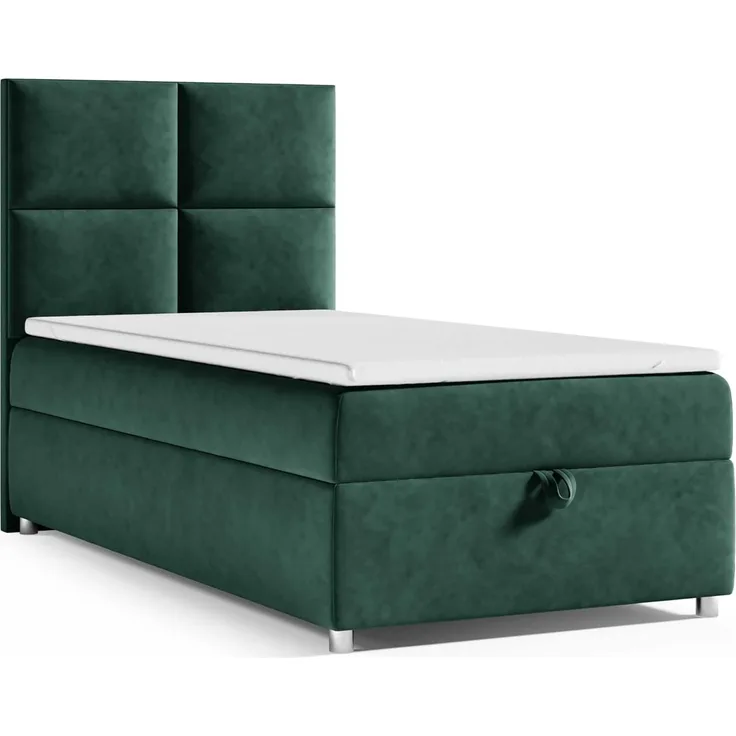 Best for Home Boxspringbett K2 SINGLE mit Bettkasten (Grun 90x200)