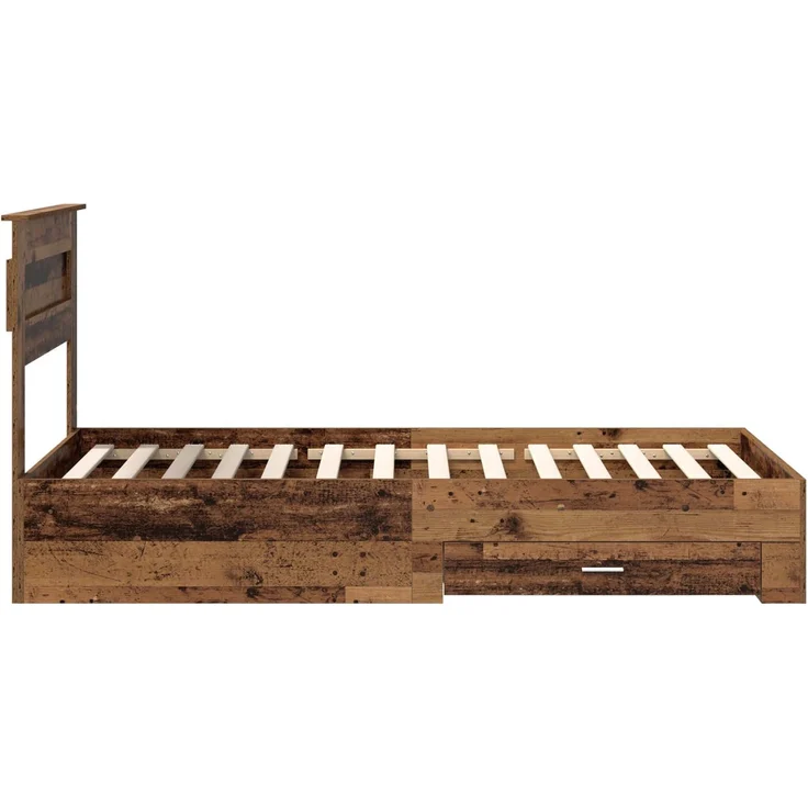 vidaXL Bettrahmen mit Kopfteil Altholz 100 x 200 cm Holzwerkstoff 3410025 – Bild 7