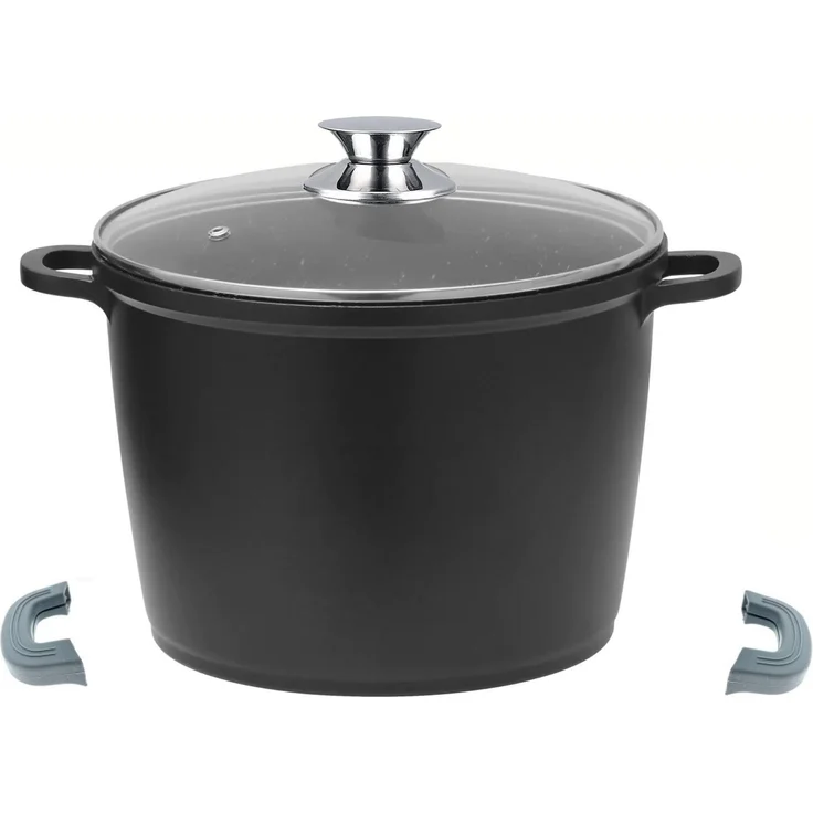 Tiefer Kochtopf Induktion Deckel Ø28cm Suppentopf Alu Guss – Bild 1