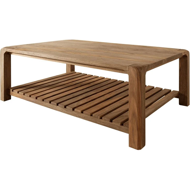 Couchtisch Sheesham 120 x 80 x 45 braun geölt BUENO #1001 – Bild 1
