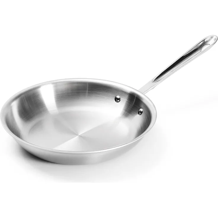 All-Clad BD55110 D5 Brushed 1810 Stainless Steel 5-Ply Bonded Dishwasher Safe Fry Pan Saute Pan Cookware, 10-Inch, Silver