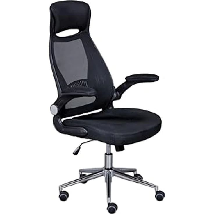 MID.YOU Drehstuhl „Mid.you“, Schwarz, Textil, verstellbar, 68-65x114-122 cm, ideal für Arbeitszimmer – Bild 1