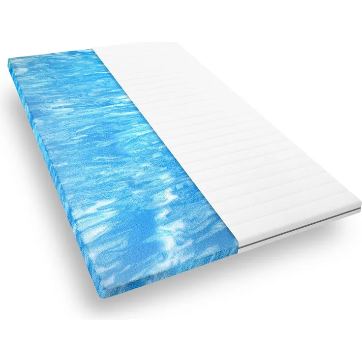 Mister Sandman Gelschaum Topper Matratzenauflage 90×200 cm – Polyester Bezug, Höhe 5 cm, ergonomisch & kühlend, Weiß