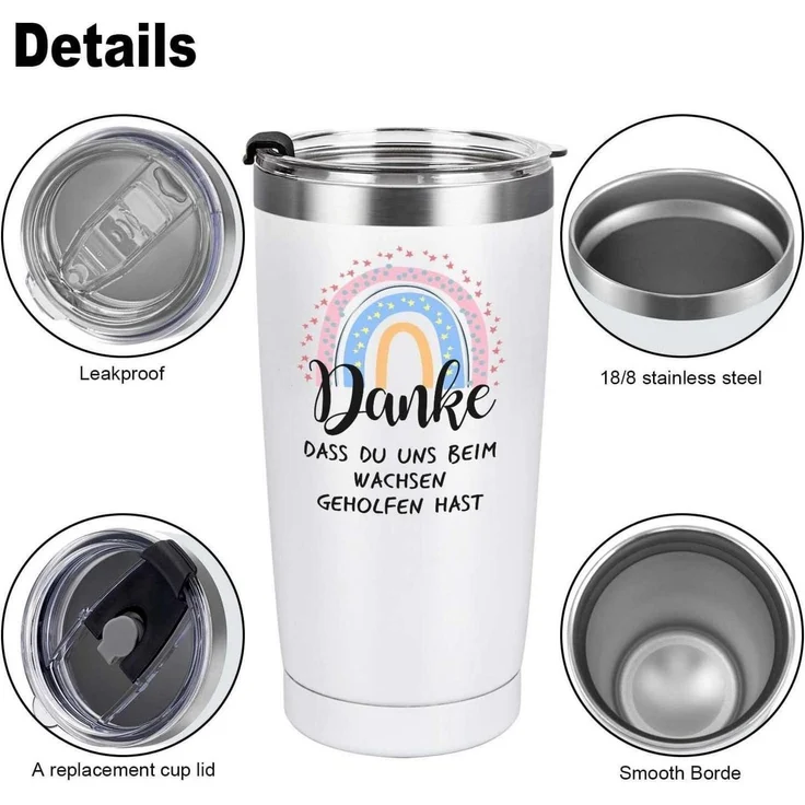 Livole Lehrer Tasse Abschied Geschenk 600ml Kaffeebecher mit Deckel – Bild 6