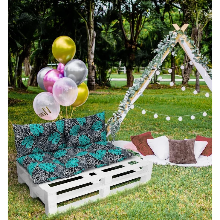 Amilian Stuhlkissen - Bankauflage - Gartenbankauflage - 60x120cm + 2 x 40x60cm, 3er Set - Gartenbankauflage - Pallettensitzkissen - Bankkissen – Bild 4
