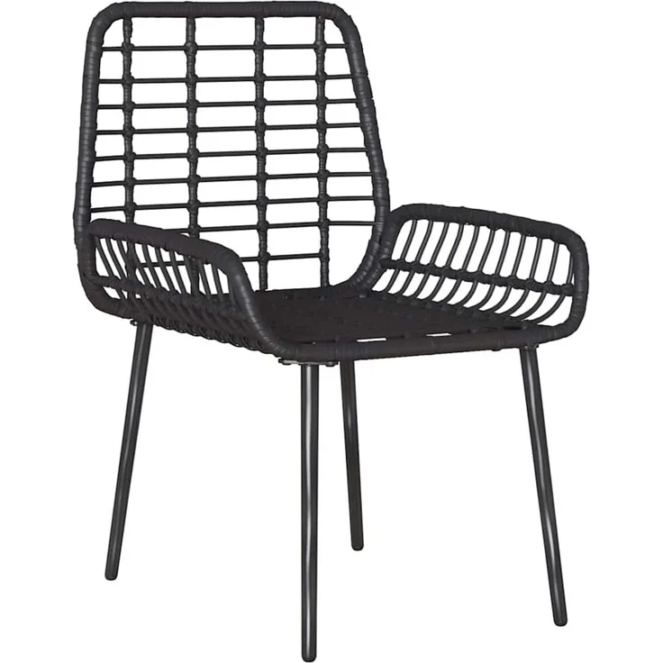 vidaXL Garten Essgruppe 3 pcs Schwarz und Anthrazit Poly-Rattan 42010356 – Bild 5