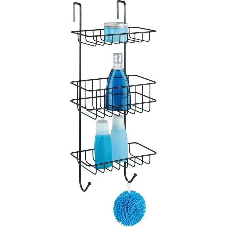 WENKO Duschregal Revigo, mit 3 Ablagen, aus schwarz lackiertem Stahl – Bild 3