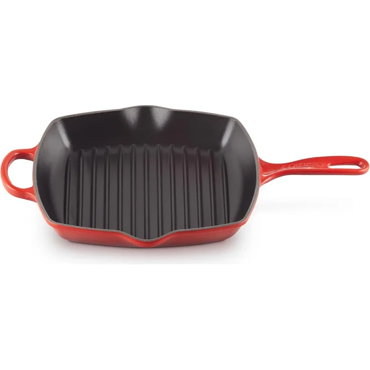 Le Creuset Signature Gusseisen-Grillpfanne Quadratisch 26 cm Kirschrot