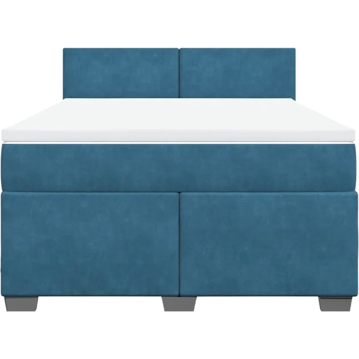 vidaXL Boxspringbett mit Matratze Blau 140x190 cm Samt 3288604 – Bild 6