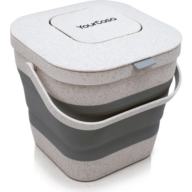 YourCasa Biomülleimer YourCasa® Biomülleimer Küche klein 4L nachhaltig mit Akivkohlefilter, Fassungsvermögen 4L, nachhaltige Materialien – Bild 4