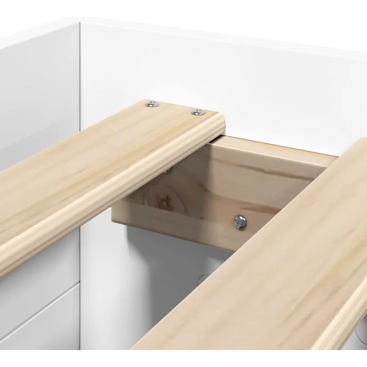 vidaXL Bettgestell Weiß 75x190 cm Holzwerkstoff 3295527 – Bild 9