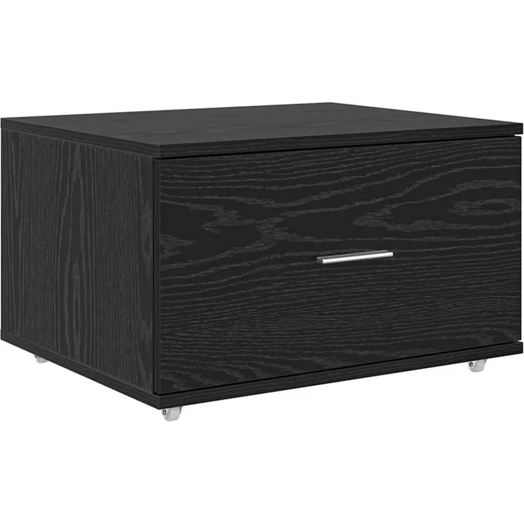vidaXL Schubladenschrank Mit Rad Schwarz Eichen-Optik 55 x 45 x 31 cm 869307 – Bild 2
