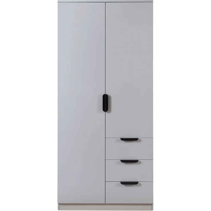 Kleiderschrank Eiselfing 176x80x52 cm 3 Schubladen Grau [en. casa] – Bild 6
