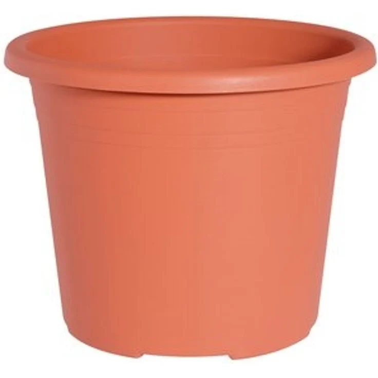 Geli Pflanzkübel Cylindro Blumentopf Terracotta – Ø25cm Kunststoff Pflanztopf 5.5L (1 St), Mit Bodenschlitzen – Bild 4