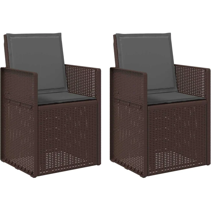 vidaXL Garten Esszimmerstühle 2 pcs Braun und Anthrazit PP 899994 – Bild 2