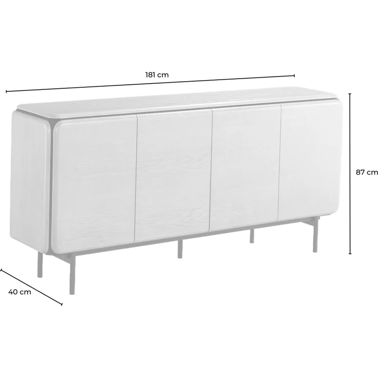 KAWOLA Sideboard AVRIL 4 Türen Eiche braun 87 x 40 x 181 cm – Bild 6