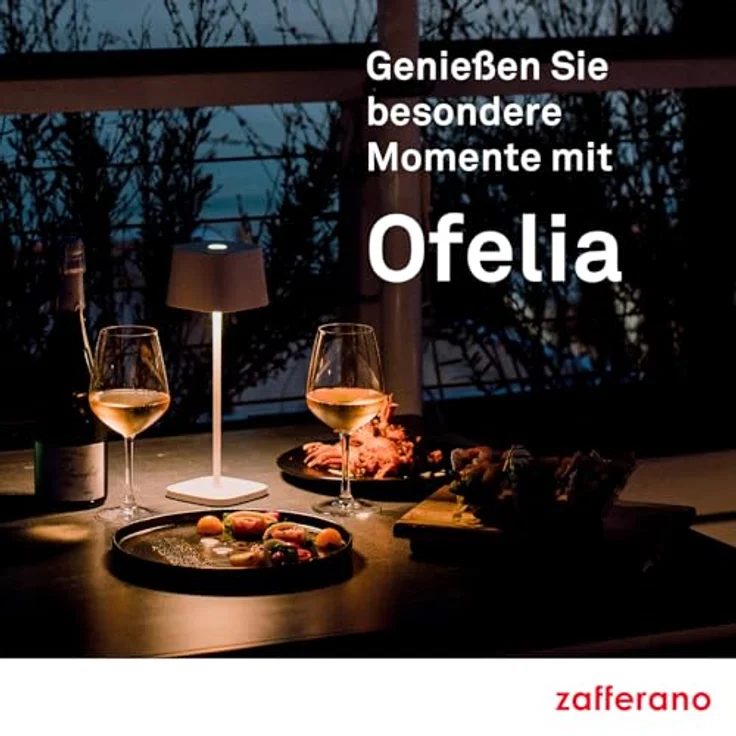 Zafferano, Ofelia Lampe, Kabellose, Wiederaufladbare Tischlampe mit Touch Control, Auch für den Außenbereich Geeignet, Dimmer, 2200-3000 K, Höhe 29 cm, Farbe Dunkelgrau – Bild 6
