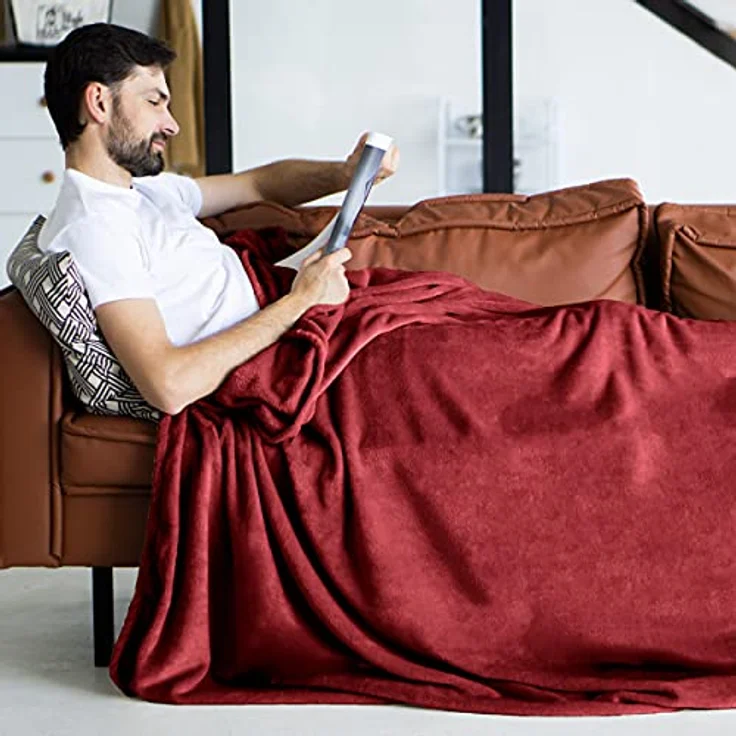 Wohndecke Kuscheldecke super weich & flauschig – warme Fleecedecke, Gräfenstayn, warme Wolldecke, Sofadecke & Tagesdecke - Überwurf Sofa, Couch – Bild 3