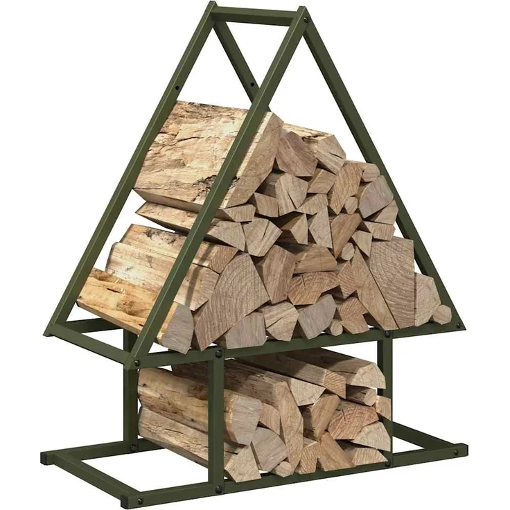 vidaXL Brennholzregal Olivgrün 50x25x60 cm Kaltgewalzter Stahl 864314 – Bild 3