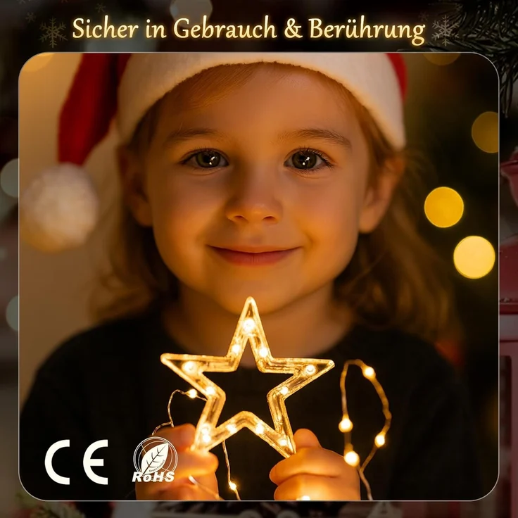 Salcar LED-Lichterkette LED Sterne 2m 160 LED Lichtervorhang Weihnachten Lichterkette Außen, 2m 160 LED Warmweiß, 8 Modi, Timer und Memory – Bild 7