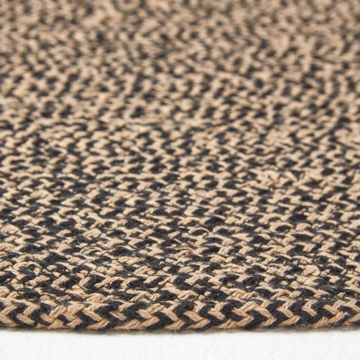 Homescapes Teppich Geflochtener handgewebter Teppich in beige und schwarz, 120 cm rund, Höhe: 20 mm – Bild 3