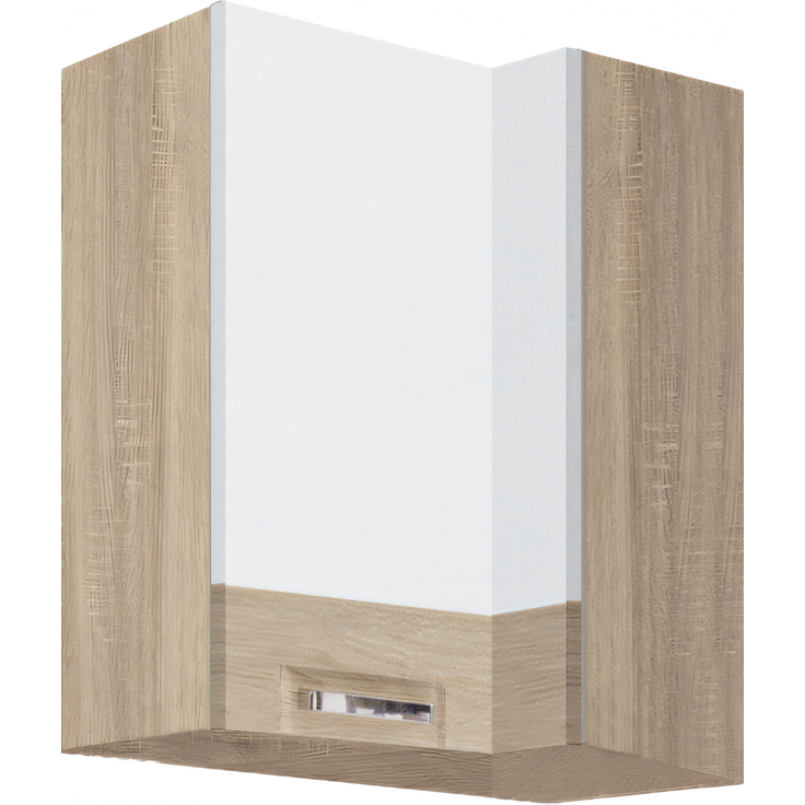 PREMIO 44G – Eckhängeschrank 70 × 40 cm, Beige Hochglanz
