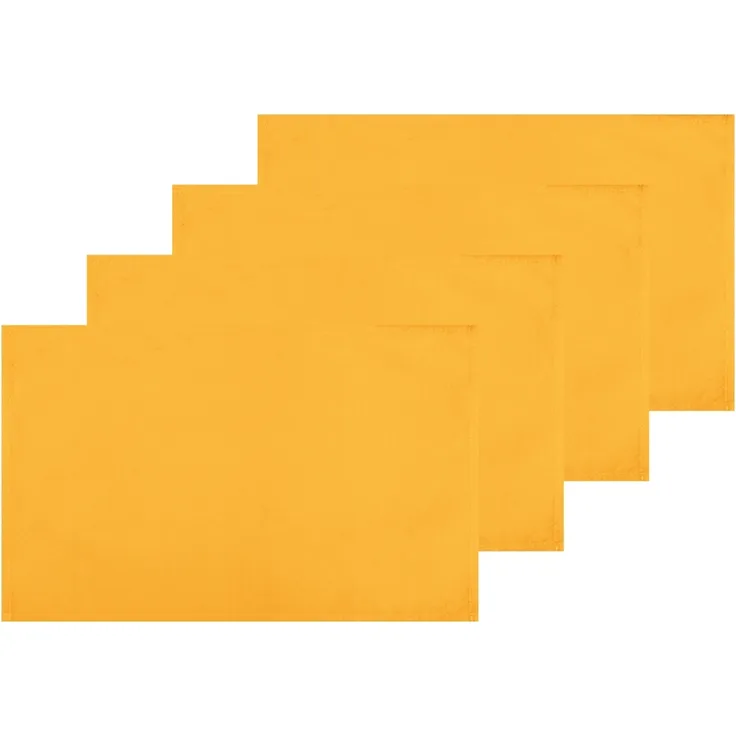 4er Set Tischsets Platzset Tischuntersetzer Platzdeckchen Tischdeko Tischmatte Essensunterlage Maße 30x45 cm, Farbe: hellorange - marigold