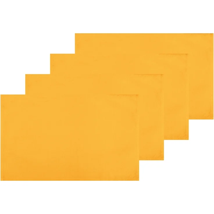 4er Set Tischsets Platzset Tischuntersetzer Platzdeckchen Tischdeko Tischmatte Essensunterlage Maße 30x45 cm, Farbe: hellorange - marigold – Bild 1