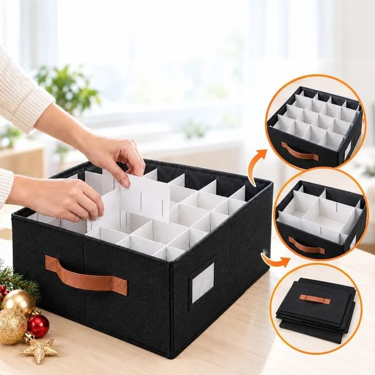 Relaxdays Weihnachtskugel Aufbewahrungsbox – Bild 6
