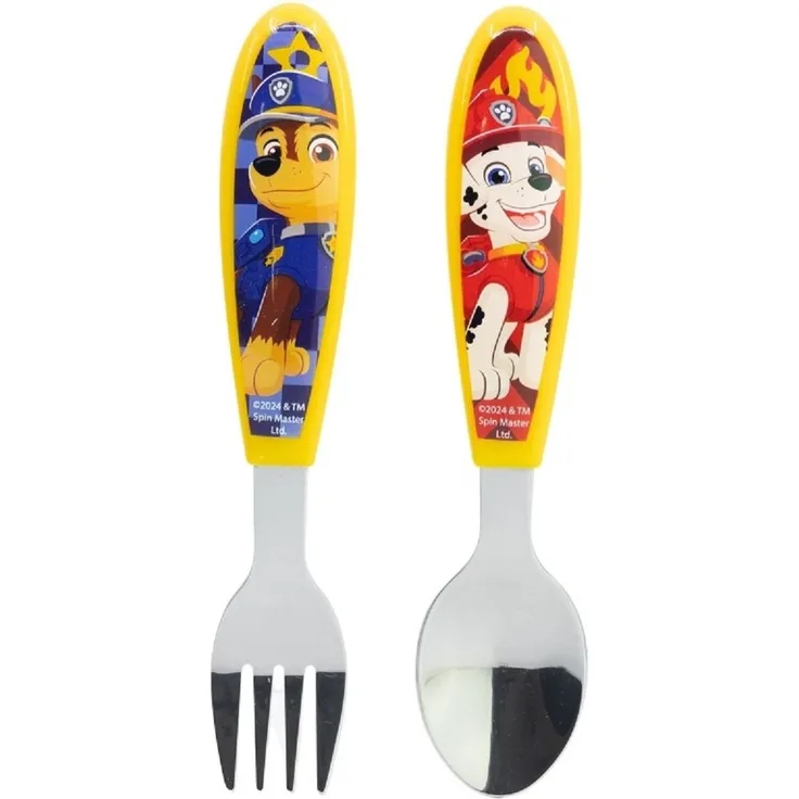 Paw Patrol Kinderbesteck Set 2-teilig – Löffel & Gabel mit Motivgriffen