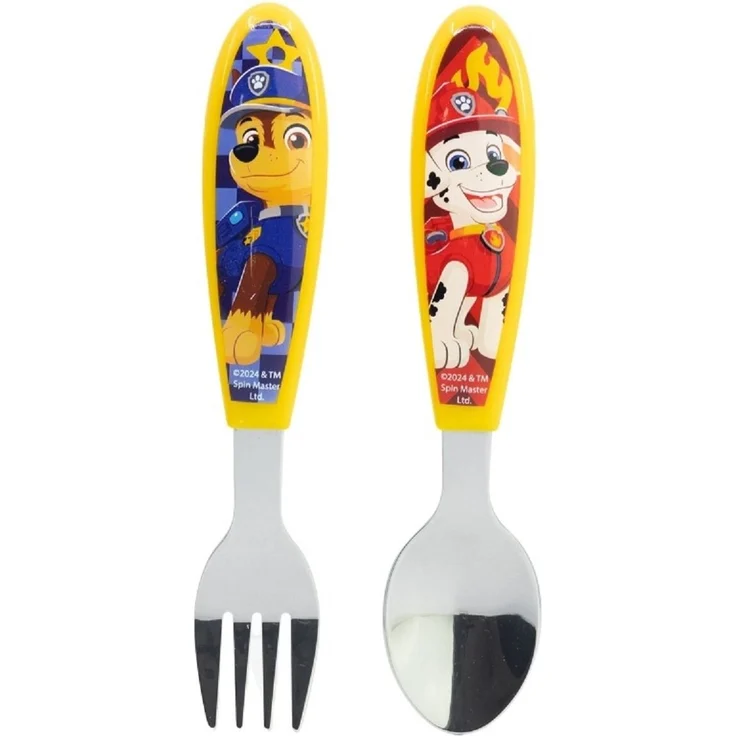 Paw Patrol Kinderbesteck Set 2-teilig – Löffel & Gabel mit Motivgriffen – Bild 1