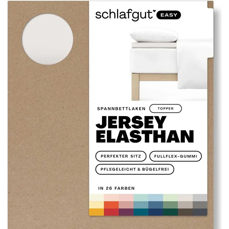 Schlafgut Spannbettlaken EASY Jersey Elasthan Topper, Jersey, Gummizug: rundum, (1 Stück), MADE IN GREEN by OEKO-TEX®