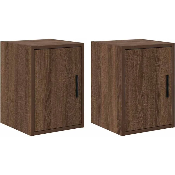 vidaXL Garagen-Wandschränke 2 Stk. Braun Eichen-Optik Holzwerkstoff 860620 – Bild 1