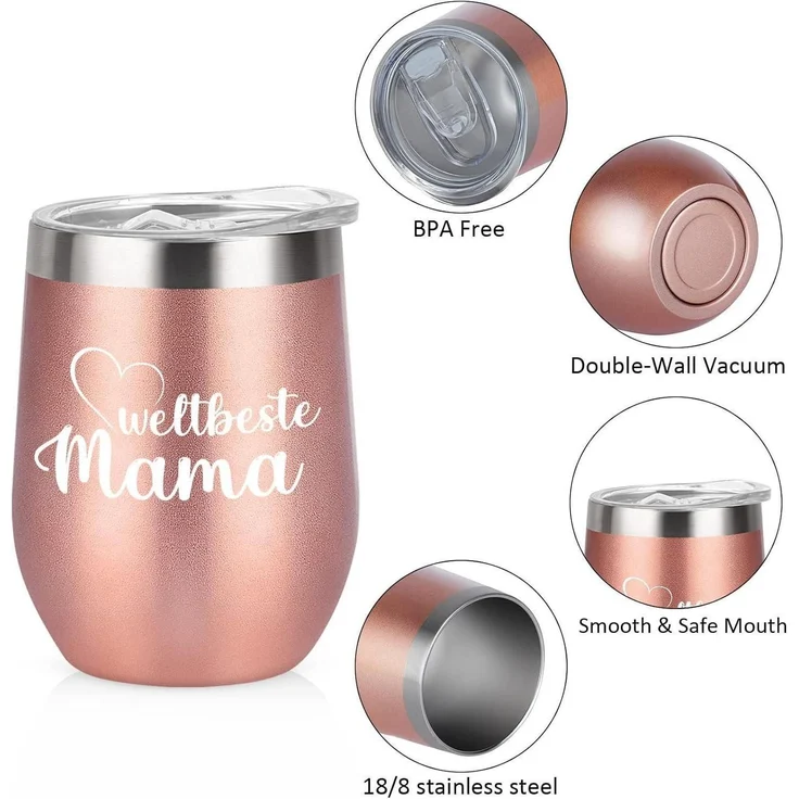 Livole Geschenk für Mama - Weltbeste Mama Thermobecher 350ml mit Strohhalm – Bild 6