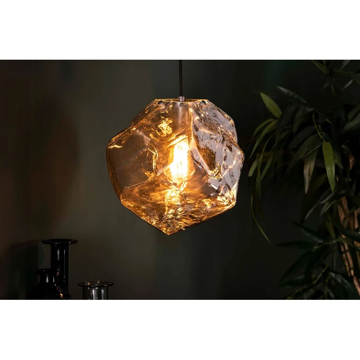 KAWOLA Hängeleuchte EDESSA Hängelampe 1-flammig Glas silber 150 x 28 x 28 cm – Bild 1