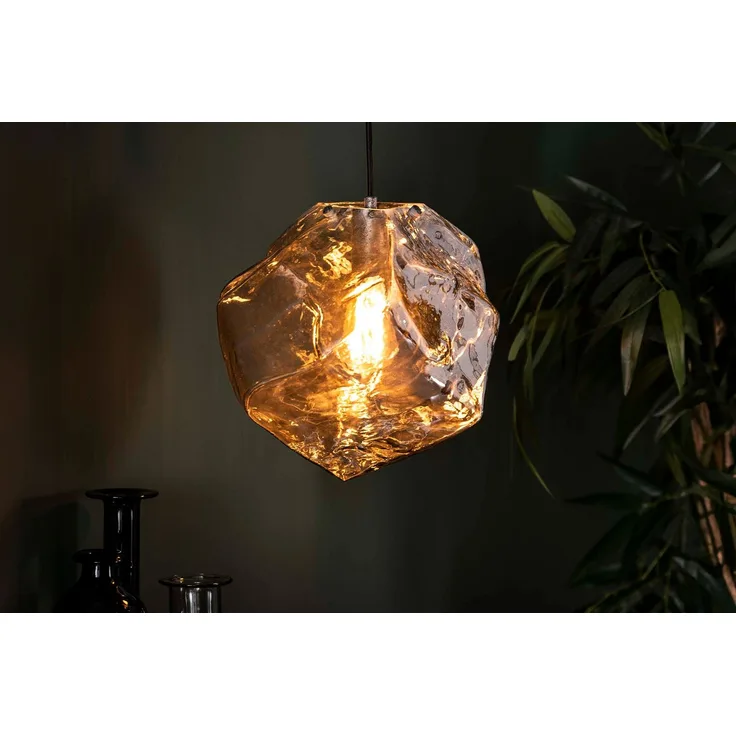 KAWOLA Hängeleuchte EDESSA Hängelampe 1-flammig Glas silber 150 x 28 x 28 cm
