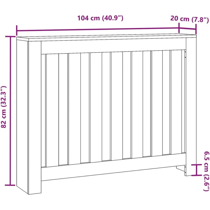 vidaXL Heizkörperverkleidung Altholz-Optik 104x20x82 cm Holzwerkstoff 852742 – Bild 8
