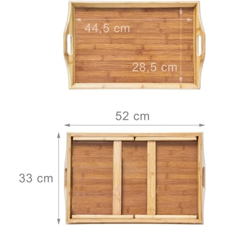 2x Betttablett Bambus lackiert klappbar 10023372 – Bild 4