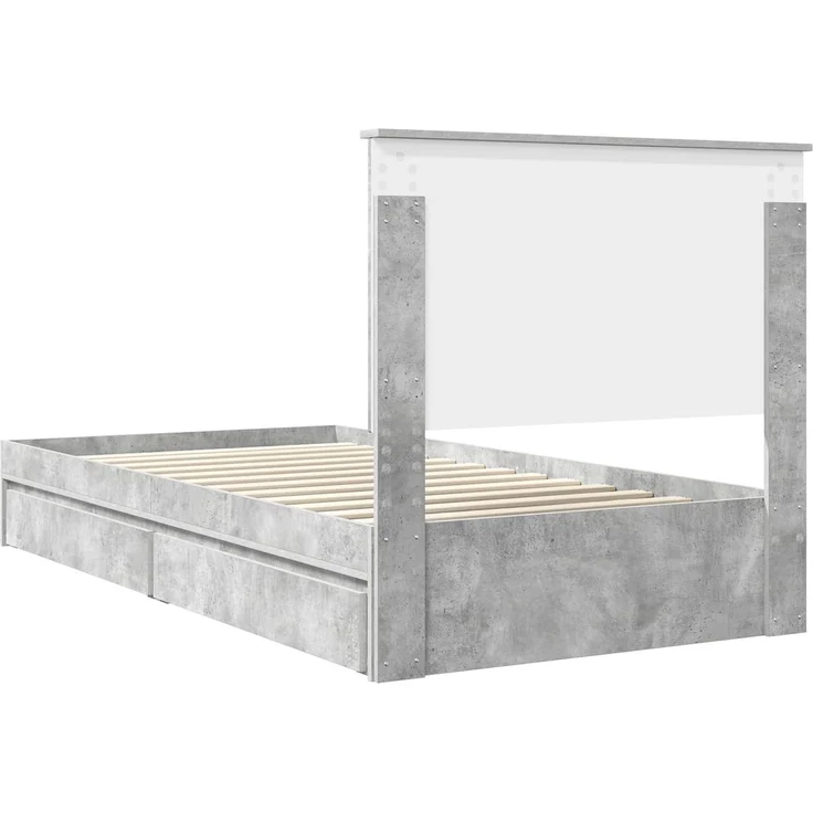 vidaXL Aufbewahrungsbett Beton Grau 100 x 200 cm Holzwerkstoff 3411239 – Bild 9