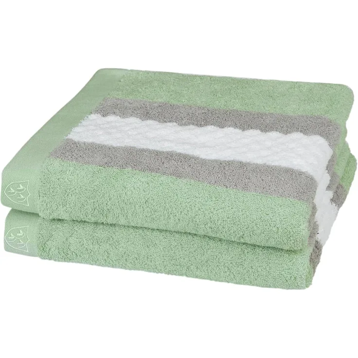 Ross Walk-Frottier Handtücher Harmony Streifenfond|Handtuch 50x100 cm| salbei