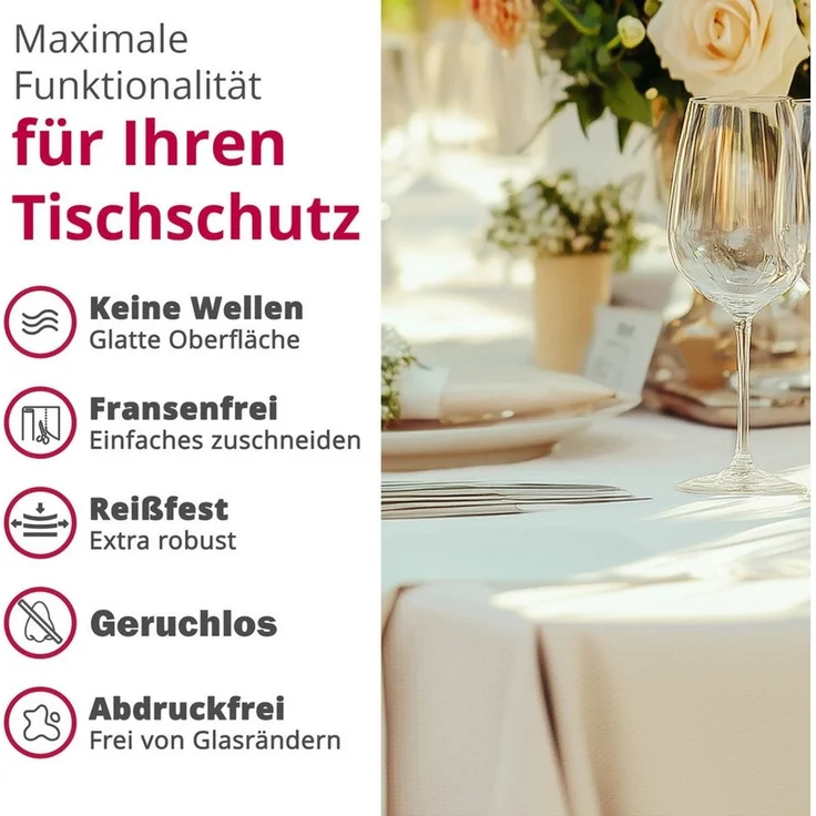 DecoHomeTextil Heimtextilmanufaktur Tischdecke Rolle Vliesstoff Tischläufer Vlies wasserabweisend – Bild 3