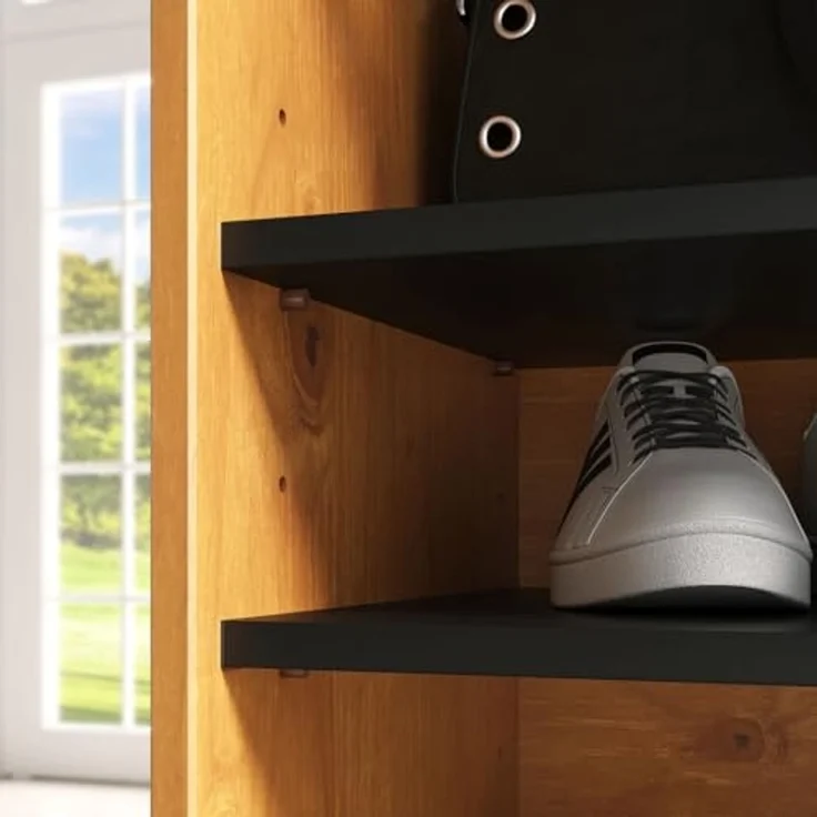 IDIMEX Schuhschrank JUAN Schuhkommode aus massivem Kiefernholz mit Schublade Eiche Finish – Bild 7