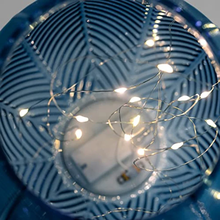 AmeliaHome LED Deko Glas Leuchten Stimmungsbeleuchtung aus Glas Murcia Blau – Bild 4